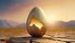 mystic easter egg with cracks 3d illustration