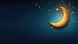 Fototapeta Pokój dzieciecy - Eid mubarak greeting card, Ramadan and Eid Crescent Moon and Star: A crescent moon and star