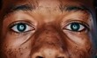 Close-up on the eyes of a male teenager athlete with sweats showing power