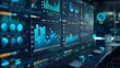 Modern data analytics dashboard, finance monitoring and technology.