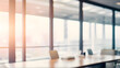 © TingYi - Blurred Light-Filled Modern Office Interior: Perfect for Business Concepts and Corporate Branding. Space for text.