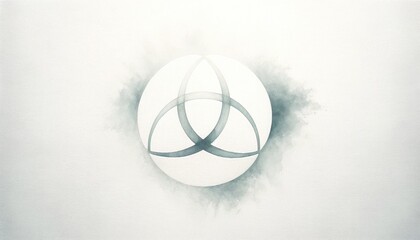 Poster - Triquetra. Holy Trinity symbol. Sacred geometry symbol on white background. Vector illustration. Watercolor style.