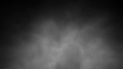 Wall Mural - realistic silver white fog or smoke slow motion on dark copy space background. seamless looping.