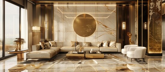 Canvas Print - Luxurious gold pattern design for various applications in interior decoration