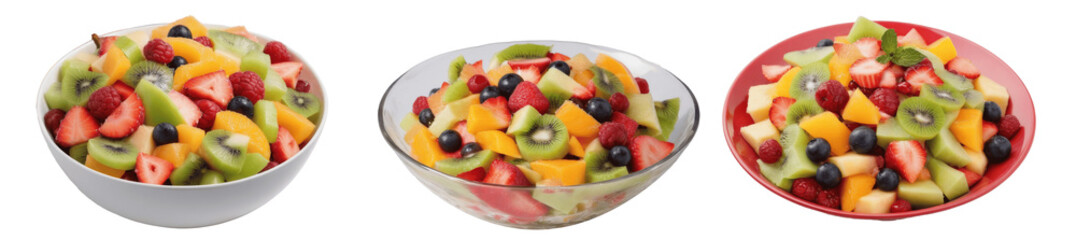 fruit salad isolated on transparent background