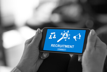 Wall Mural - Recruitment concept on a smartphone