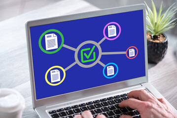 Wall Mural - validation concept on a laptop screen