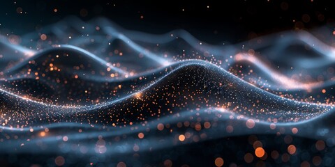 Poster - A spectacular wave of light dances gracefully across the background, illuminating the scene with its radiant energy and captivating beauty.