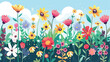 Flower vector. Garden icon. Colorfull illustration