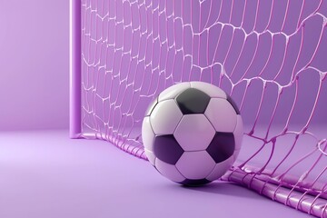 Wall Mural - soccer ball in the net