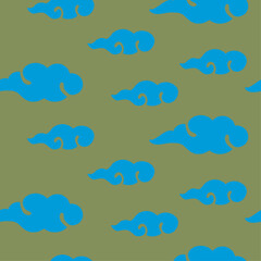 Wall Mural - chinese clouds seamless pattern, modern east asian style