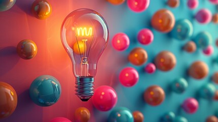 Poster - Colorful Lightbulb Moments: Bubble Up with Brilliant Ideas