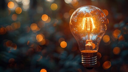 Poster - Innovation: A lightbulb glowing brightly