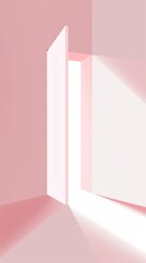 Wall Mural - A room featuring a pink wall and a white door, creating a striking contrast in color, background, wallpaper