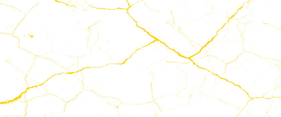 Wall Mural - Vector  gold cracked surface Transparent background.