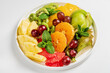 fruit plate on the white