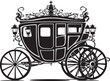 Imperial Love Ride Wedding Carriage with Iconic Logo Art Palatial Marriage Journey Regal Carriage Black Iconic Symbol