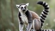 A Lemur With Its Tail Held High A Sign Of Confide