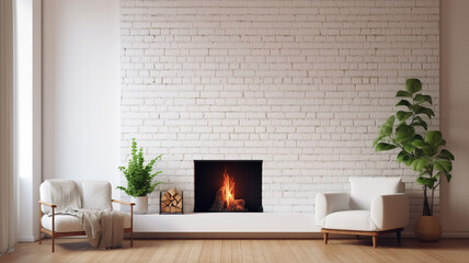 Wall Mural - Real photo of a simple natural living room interior flat