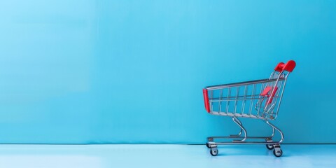 Wall Mural - Realistic empty supermarket shopping cart