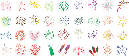 Wall Mural - fireworks vector set