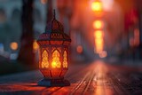 Fototapeta Przestrzenne - Luxury 3d lantern islamic festival background for ramadan kareem, eid al fitr, islamic holy month, 