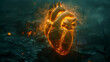 Heart pulse concept, Life glowing inside human heart.