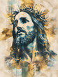 Printable wall art picture of Jesus Christ, portrait, concept of hope and sacrifice.