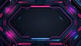 Fototapeta Perspektywa 3d - background design for a game streamer, with a dark color palette and neon pink accents