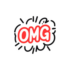 Wall Mural - OMG oh my god sticker t shirt vector illustration template design