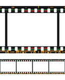 Fototapeta Natura - Vector illustration of photographic analog film border with barcodes