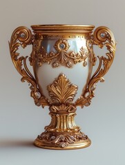 Poster - Golden trophy winner cup on a light background