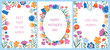 set of floral cards, posters, banners with mother's day quotes. Good for templates, invitations, prints, etc. Spring, summer design. EPS 10