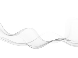 Wall Mural - Abstract smooth gray wavy flow of lines, abstract gray wave. Illustration of gray flow curve motion.