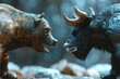 Bull and bear market face off concept, Generative AI