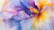 Artistic close-up of a random flower, hand-drawn in pastel watercolors, capturing the serene interplay of light and color.