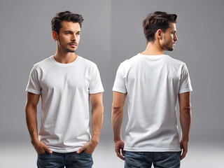 Poster - Discover our stylish black and white men's t-shirts. Perfect for showcasing your unique designs with ample space for text. Create your own signature look with our blank canvas.