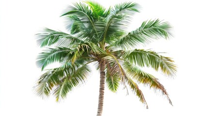 Poster - A coconut palm tree isolated on a white background.