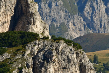 Dolomite mountains panorama view from top of climbing tour