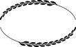 Vector oval border with leaves for award, logo, invitation, nobility