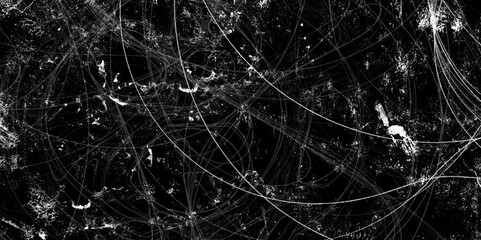 Poster - Scratched Grunge Urban Background Texture Vector. abstract line vector on black background for decoration. distressed overlay texture, cracks texture, abstract dust particle, dot, vector swirl curve. 