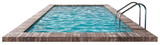 Fototapeta  - A square swimming pool with blue water isolated on a transparent background