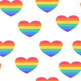 Fototapeta Pokój dzieciecy - LGBT seamless pattern. Symbol of the LGBT community. LGBT pride or Rainbow elements. LGBT flag or Rainbow flag. Hand drawn vector illustration