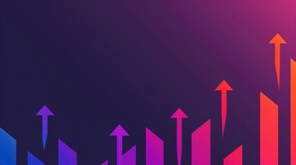 Poster - Dynamic financial growth arrows background with spacious area for convenient text placement