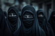 Portrait d'une jeune femme voilé d'origine arabe islam portant une bourka