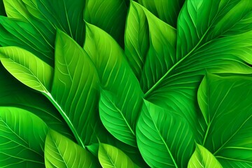 Canvas Print - green leaf background generated by AI