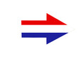 Red white blue arrow to the right