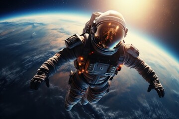 Wall Mural - An astronaut in outer space. Billions of galaxies in the universe. 