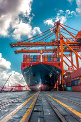 Ship being loaded at a New York container terminal