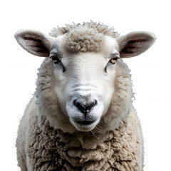 Wall Mural - sheep face shot isolated